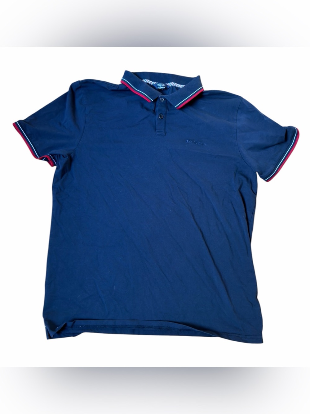 Ben Sherman Men’s Regular Fit Cotton Polo Shirt – Size Large Navy Blue